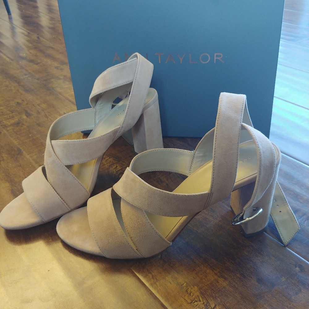 Ann Taylor Margot Suede Heeled Sandals size 11